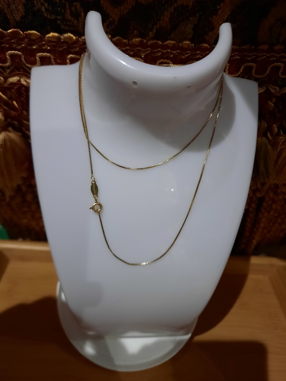 Genuine Solid 10K Yellow Gold Box Chain Necklace Michael Hill Signed 19.5"